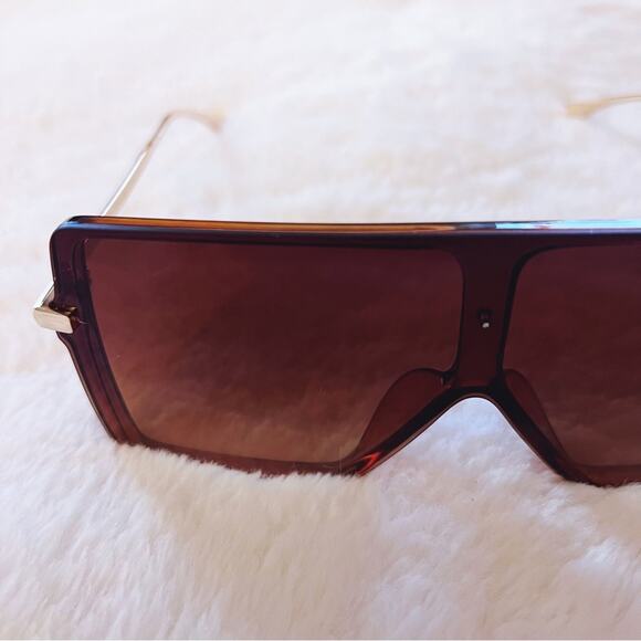 Ariel Brown Rectangle Full Frame Sunglasses - Picture 5 of 11